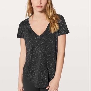 Lululemon Love Tee V 5 Splatter Dye Black